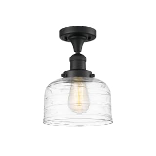 A thumbnail of the Innovations Lighting 517-1CH-12-8 Bell Semi-Flush Matte Black / Clear Deco Swirl