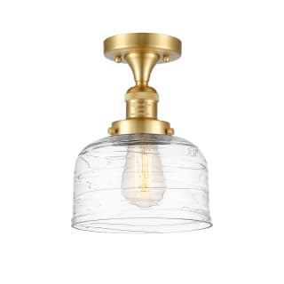 A thumbnail of the Innovations Lighting 517-1CH-12-8 Bell Semi-Flush Satin Gold / Clear Deco Swirl