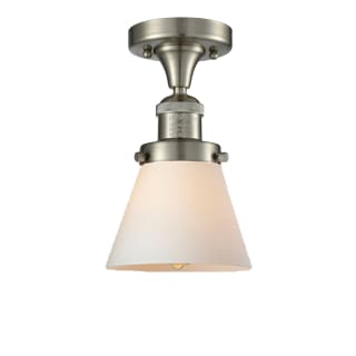 A thumbnail of the Innovations Lighting 517-1CH Small Cone Brushed Satin Nickel / Matte White Cased