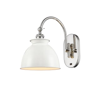 A thumbnail of the Innovations Lighting 518-1W-13-9 Adirondack Sconce Polished Nickel / Glossy White
