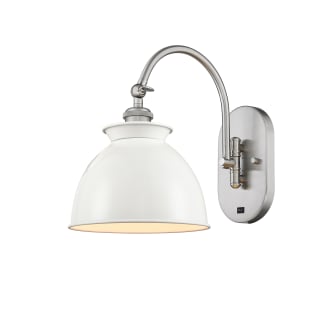 A thumbnail of the Innovations Lighting 518-1W-12-8 Adirondack Sconce Brushed Satin Nickel / Glossy White