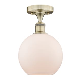 A thumbnail of the Innovations Lighting 616-1F-11-8 Athens Semi-Flush Antique Brass / Matte White