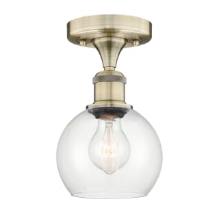 A thumbnail of the Innovations Lighting 616-1F-9-6 Athens Semi-Flush Antique Brass / Clear