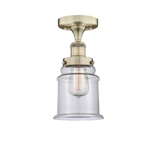 A thumbnail of the Innovations Lighting 616-1F-11-6 Canton Semi-Flush Antique Brass / Clear