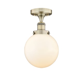 A thumbnail of the Innovations Lighting 616-1F-9-8 Beacon Semi-Flush Antique Brass / Matte White