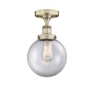 A thumbnail of the Innovations Lighting 616-1F-9-8 Beacon Semi-Flush Antique Brass / Clear