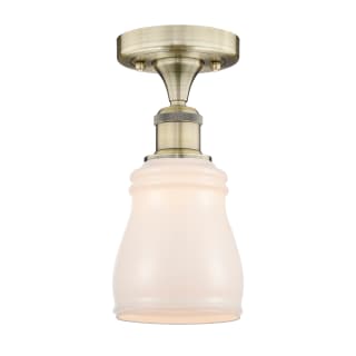 A thumbnail of the Innovations Lighting 616-1F-10-5 Ellery Semi-Flush Antique Brass / White