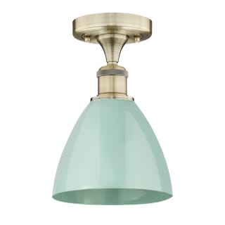 A thumbnail of the Innovations Lighting 616-1F-11-8 Plymouth Dome Semi-Flush Antique Brass / Seafoam
