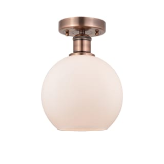 A thumbnail of the Innovations Lighting 616-1F-11-8 Athens Semi-Flush Antique Copper / Matte White