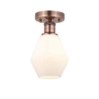 A thumbnail of the Innovations Lighting 616-1F-11-6 Cindyrella Semi-Flush Antique Copper / Cased Matte White