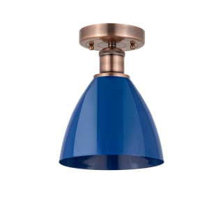 A thumbnail of the Innovations Lighting 616-1F-11-8 Plymouth Dome Semi-Flush Antique Copper / Blue