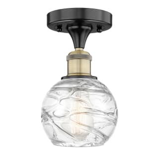 A thumbnail of the Innovations Lighting 616-1F-9-6 Athens Deco Swirl Semi-Flush Black Antique Brass / Clear Deco Swirl