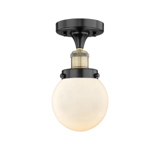 A thumbnail of the Innovations Lighting 616-1F-9-6 Beacon Semi-Flush Black Antique Brass / Matte White