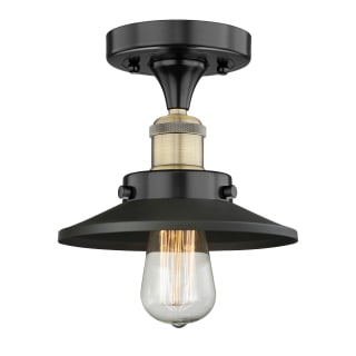 A thumbnail of the Innovations Lighting 616-1F-6-8 Edison Semi-Flush Black Antique Brass / Matte Black