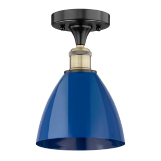 A thumbnail of the Innovations Lighting 616-1F-11-8 Plymouth Dome Semi-Flush Black Antique Brass / Blue