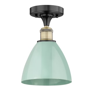 A thumbnail of the Innovations Lighting 616-1F-11-8 Plymouth Dome Semi-Flush Black Antique Brass / Seafoam