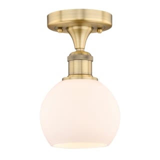 A thumbnail of the Innovations Lighting 616-1F-9-6 Athens Semi-Flush Brushed Brass / Matte White