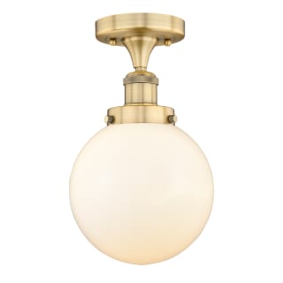 A thumbnail of the Innovations Lighting 616-1F-9-8 Beacon Semi-Flush Brushed Brass / Matte White