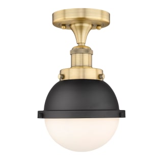 A thumbnail of the Innovations Lighting 616-1F-10-8 Edison Semi-Flush Brushed Brass / Matte Black / Matte White