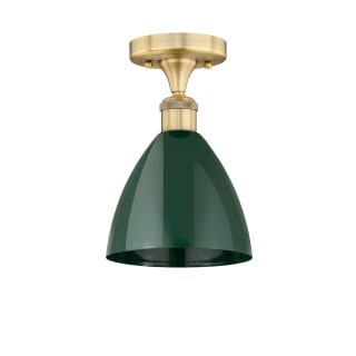 A thumbnail of the Innovations Lighting 616-1F-11-8 Plymouth Dome Semi-Flush Brushed Brass / Green