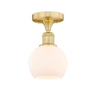 A thumbnail of the Innovations Lighting 616-1F-9-6 Athens Semi-Flush Satin Gold / Matte White