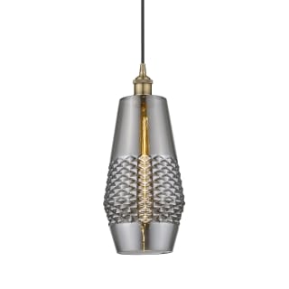 A thumbnail of the Innovations Lighting 616-1P-17-7 Windham Pendant Antique Brass / Smoked