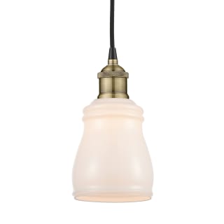 A thumbnail of the Innovations Lighting 616-1P-10-5 Ellery Pendant Black Antique Brass / White