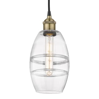 A thumbnail of the Innovations Lighting 616-1P 8 6 Vaz Pendant Black Antique Brass / Clear