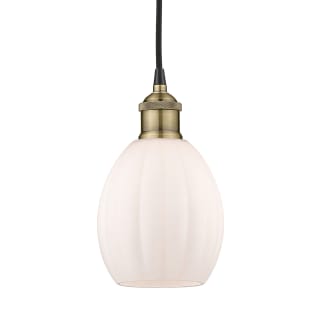 A thumbnail of the Innovations Lighting 616-1P-11-6 Eaton Pendant Black Antique Brass / Matte White