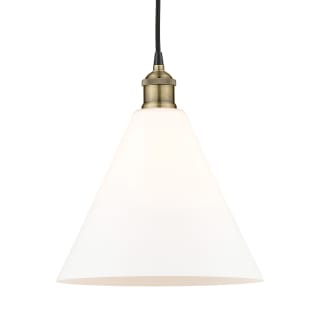 A thumbnail of the Innovations Lighting 616-1P-14-12 Edison Glass Cone Pendant Black Antique Brass / Matte White