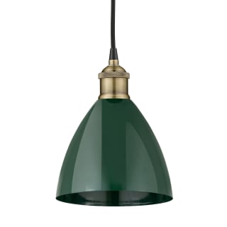 A thumbnail of the Innovations Lighting 616-1P-11-8 Plymouth Dome Pendant Black Antique Brass / Green