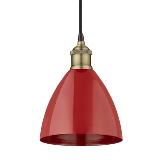A thumbnail of the Innovations Lighting 616-1P-11-8 Plymouth Dome Pendant Black Antique Brass / Red