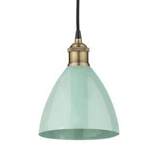 A thumbnail of the Innovations Lighting 616-1P-11-8 Plymouth Dome Pendant Black Antique Brass / Seafoam