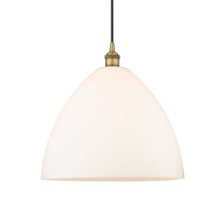 A thumbnail of the Innovations Lighting 616-1P-18-16 Edison Dome Pendant Brushed Brass / Matte White