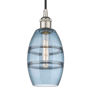 A thumbnail of the Innovations Lighting 616-1P 8 6 Vaz Pendant Polished Nickel / Princess Blue