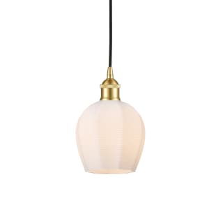 A thumbnail of the Innovations Lighting 616-1P-10-6 Norfolk Pendant Satin Gold / Matte White