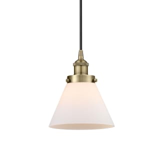 A thumbnail of the Innovations Lighting 616-1PH-10-8 Cone Pendant Antique Brass / Matte White