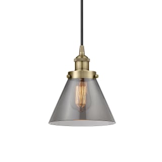 A thumbnail of the Innovations Lighting 616-1PH-10-8 Cone Pendant Antique Brass / Plated Smoke