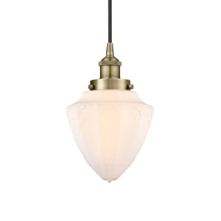 A thumbnail of the Innovations Lighting 616-1PH-12-7 Bullet Pendant Antique Brass / Matte White