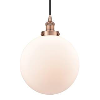 A thumbnail of the Innovations Lighting 616-1PH-16-12 Beacon Pendant Antique Copper / Matte White