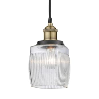 A thumbnail of the Innovations Lighting 616-1PH-10-6 Colton Pendant Black Antique Brass / Clear Halophane