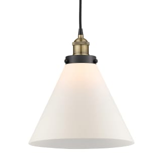 A thumbnail of the Innovations Lighting 616-1PH-15-12-L Cone Pendant Black Antique Brass / Matte White