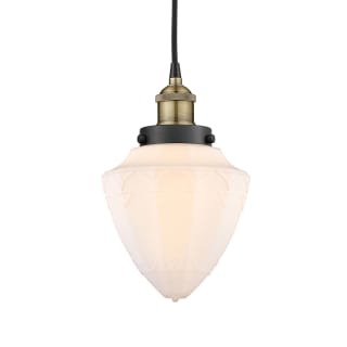 A thumbnail of the Innovations Lighting 616-1PH-12-7 Bullet Pendant Black Antique Brass / Matte White