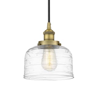 A thumbnail of the Innovations Lighting 616-1PH-10-8 Bell Pendant Brushed Brass / Clear Deco Swirl