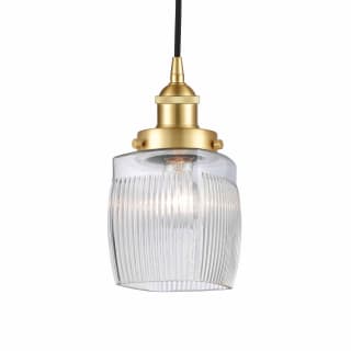 A thumbnail of the Innovations Lighting 616-1PH-10-6 Colton Pendant Satin Gold / Clear Halophane