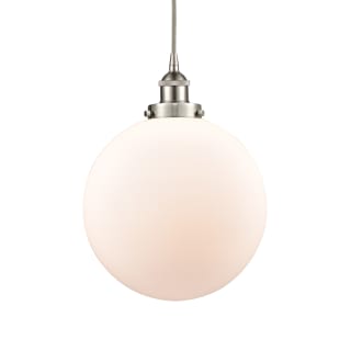 A thumbnail of the Innovations Lighting 616-1PH-16-12 Beacon Pendant Brushed Satin Nickel / Matte White