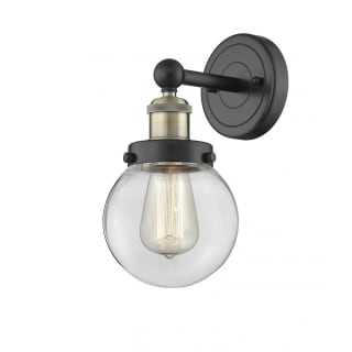 A thumbnail of the Innovations Lighting 616-1W-10-7 Beacon Sconce Black Antique Brass / Clear