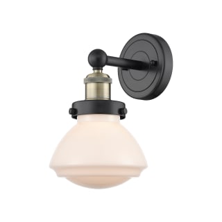 A thumbnail of the Innovations Lighting 616-1W-10-7 Olean Sconce Black Antique Brass / Matte White