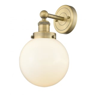 A thumbnail of the Innovations Lighting 616-1W-10-7-L Beacon Sconce Brushed Brass / Matte White