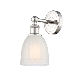 A thumbnail of the Innovations Lighting 616-1W-12-6 Brookfield Sconce Polished Nickel / White